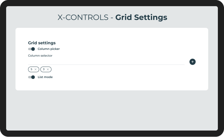 Configure X-Controls in Instance Management