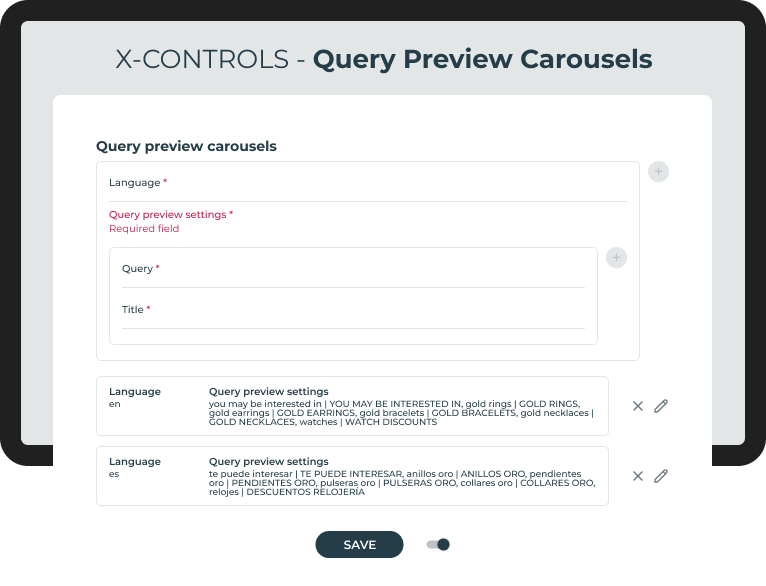 Configure X-Controls in Instance Management